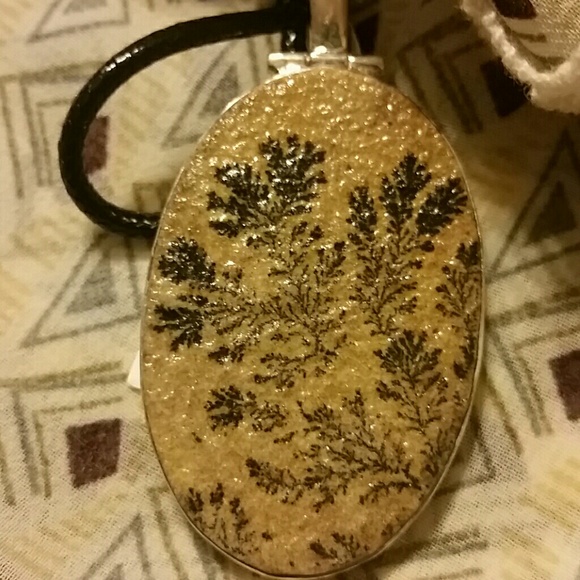 Psilomelane Dendrite pendant 925 sterling silver - Picture 3 of 4